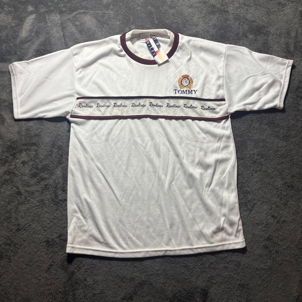 Tommy Hilfiger T-Shirt Men’s Medium White NWT Vintage 80s - Picture 2 of 5